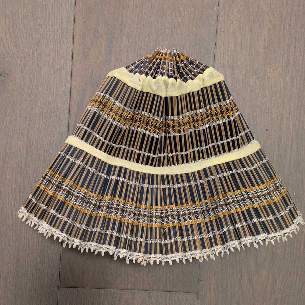 Vintage 1960s Folding Straw Reed Sun Hat